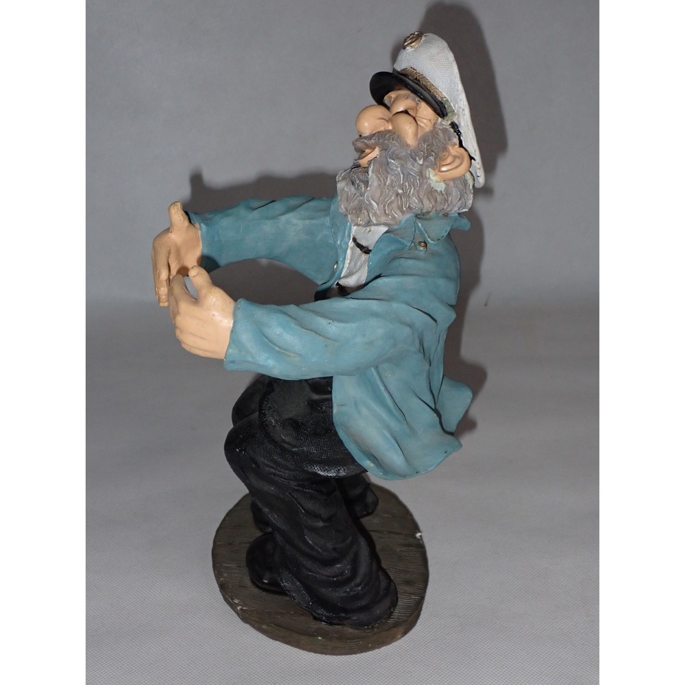 Vintage Nautical Sea Captain Fisherman Sailor Wine Bottle Holder Figurine - Picture 4 of 6